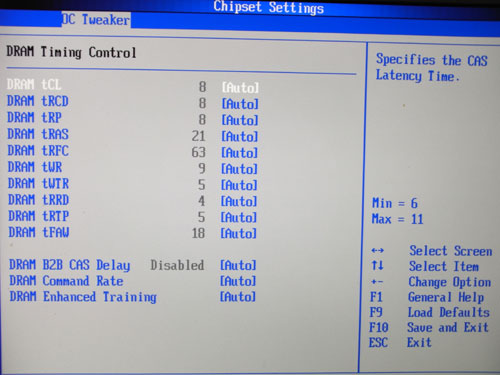 ASRock P55M Pro настройки памяти 1